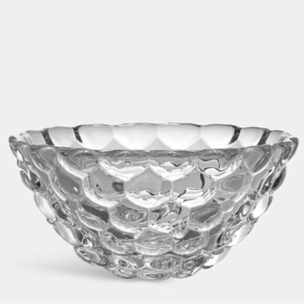 Orrefors Crystal Rasberry Art Glass Bowl Signed
